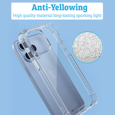 iPhone 15 Hybrid Acrylic + TPU Clear Shockproof Case Cover - Total Drop-Proof Protection Made From Non-Toxic Polymers